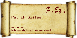 Patrik Szilas névjegykártya